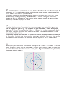 Mechanical Engineering Problems: Clutches & Gear Trains