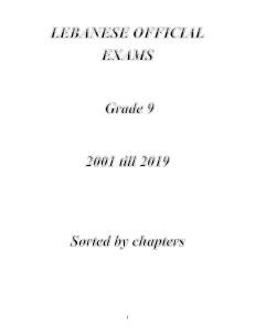 Lebanese Grade 9 Official Exams 2001-2019
