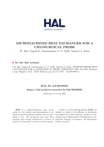 Micromachined Heat Exchanger for Cryosurgical Probe