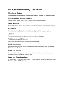BA IV History Unit I Notes: Indian Culture & Religions