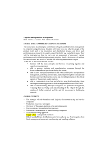 Logistics and Operations Management Course Syllabus