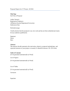 CT Project Proposal Report Template IE1004