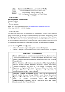 University of Dhaka F-613 Development Finance Course Outline