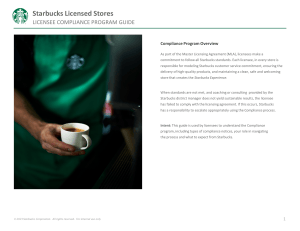 Starbucks Licensee Compliance Program Guide