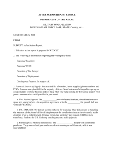After Action Report Sample: Military Contingency Contracting