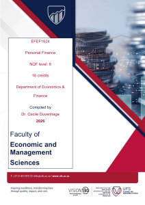 EFEF1624 Personal Finance Module Guide (UFS 2026)