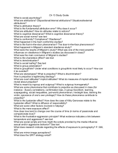 Ch 13 Study Guide: Social Psychology Questions