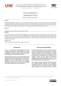 Proceso Administrativo: Un Art&iacute;culo de Investigaci&oacute;n