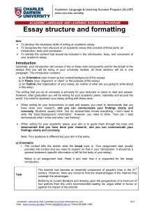 Essay Structure and Formatting Guide | Charles Darwin University