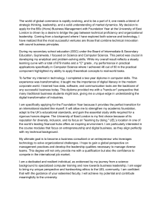 Personal Statement for UEL BSc Business Management Foundation Year
