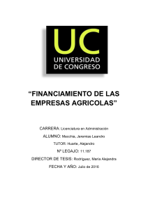 Tesis: Financiamiento de Empresas Agr&iacute;colas