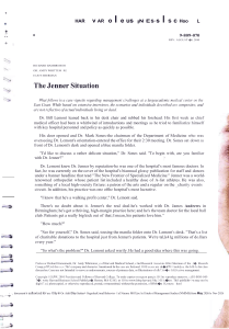 The Jenner Situation: Management Challenge at Academic Medical Center