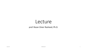 Lecture on Toxicology and Ecotoxicology by Prof. Rezan Omer Rasheed