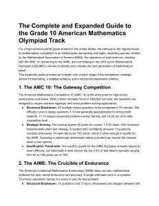 Grade 10 Math Olympiad Guide: AMC 10, AIME, USAJMO Prep