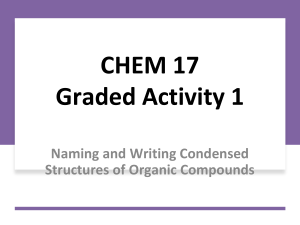 CHEM 17 Graded Activity 1: Organic Compound Naming