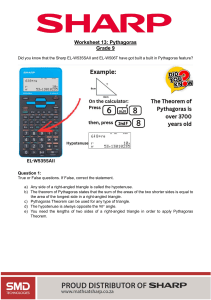 Grade 9 Pythagoras Worksheet with Calculator Examples