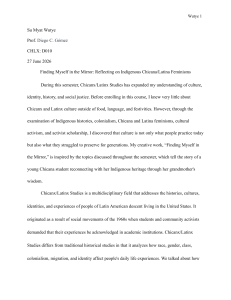 Finding Myself in the Mirror: Indigenous Chicana/Latina Feminisms Essay