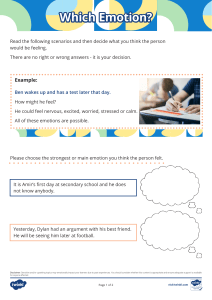 Which Emotion? Worksheet