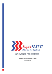 SuperFAST IT Grievance Procedures Document