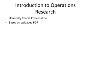Introduction to Operations Research - University Presentation