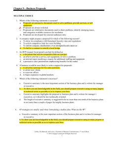 Chapter 9: Business Proposals Quiz