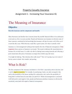 Property-Casualty Insurance Assignment 1