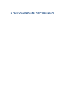 One Page Cheat Notes