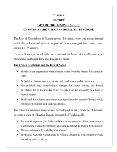 Class 10 History: Rise of Nationalism in Europe Gist