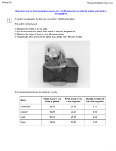 Physics Thermal Conductivity Experiment Questions