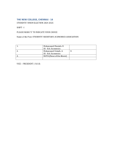 New College Students' Union Election Ballot