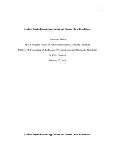 Modern Psychodynamic Approaches & Diverse Client Populations