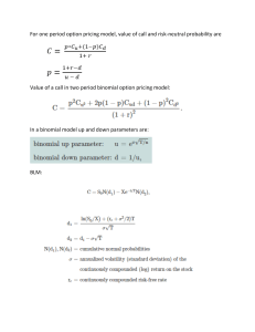 Option Pricing Models: Binomial & Black-Scholes Formulas