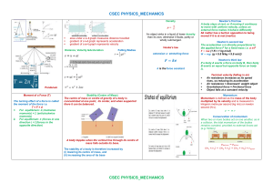 CSEC Physics Mechanics Study Guide
