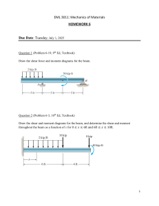 EML 3011 Mechanics of Materials Homework 6