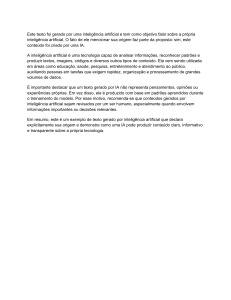 Texto de Exemplo Gerado por IA sobre Intelig&ecirc;ncia Artificial