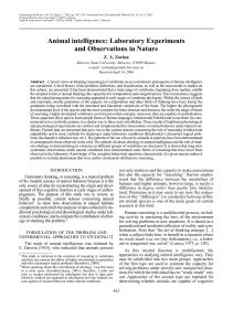 Animal Intelligence: Lab Experiments & Natural Observations