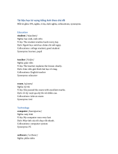 English Vocabulary by Topic: Student, Teacher, Technology Words