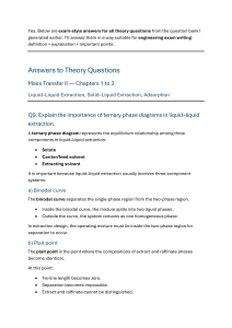 Mass Transfer II Theory Questions Answers