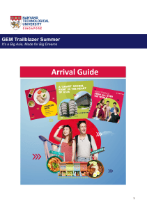 GEM Trailblazer Summer Arrival Guide | NTU Singapore
