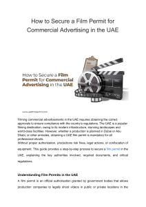 How to Get a Film Permit for UAE Commercial Ads