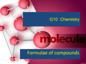 G10 Chemistry: Formulae of Compounds