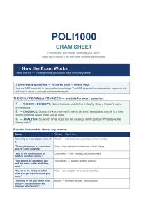 POLI1000 Cram Sheet: IR Exam Study Guide