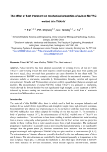 Heat Treatment Effects on Pulsed Nd:YAG Welded Ti6Al4V