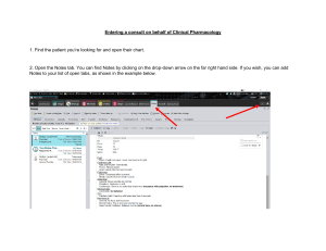 How to Enter a Clinical Pharmacology Consult in EHR