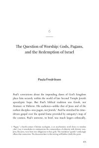 The Question of Worship: Gods, Pagans, Israel's Redemption