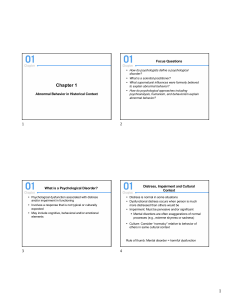 Chapter 1: Abnormal Behavior in Historical Context