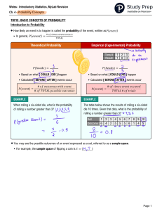 Basic Concepts of Probability - Introductory Statistics