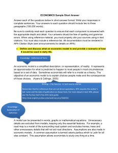 Economics Sample Short Answer: Economic Model Definition