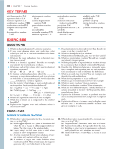 Chapter 7: Chemical Reactions Exercises
