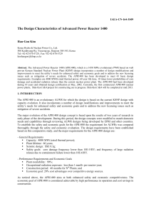 Design Characteristics of APR1400 Advanced Power Reactor